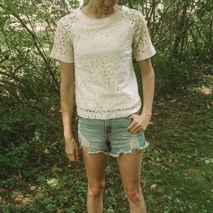 Classy ivory lace tee